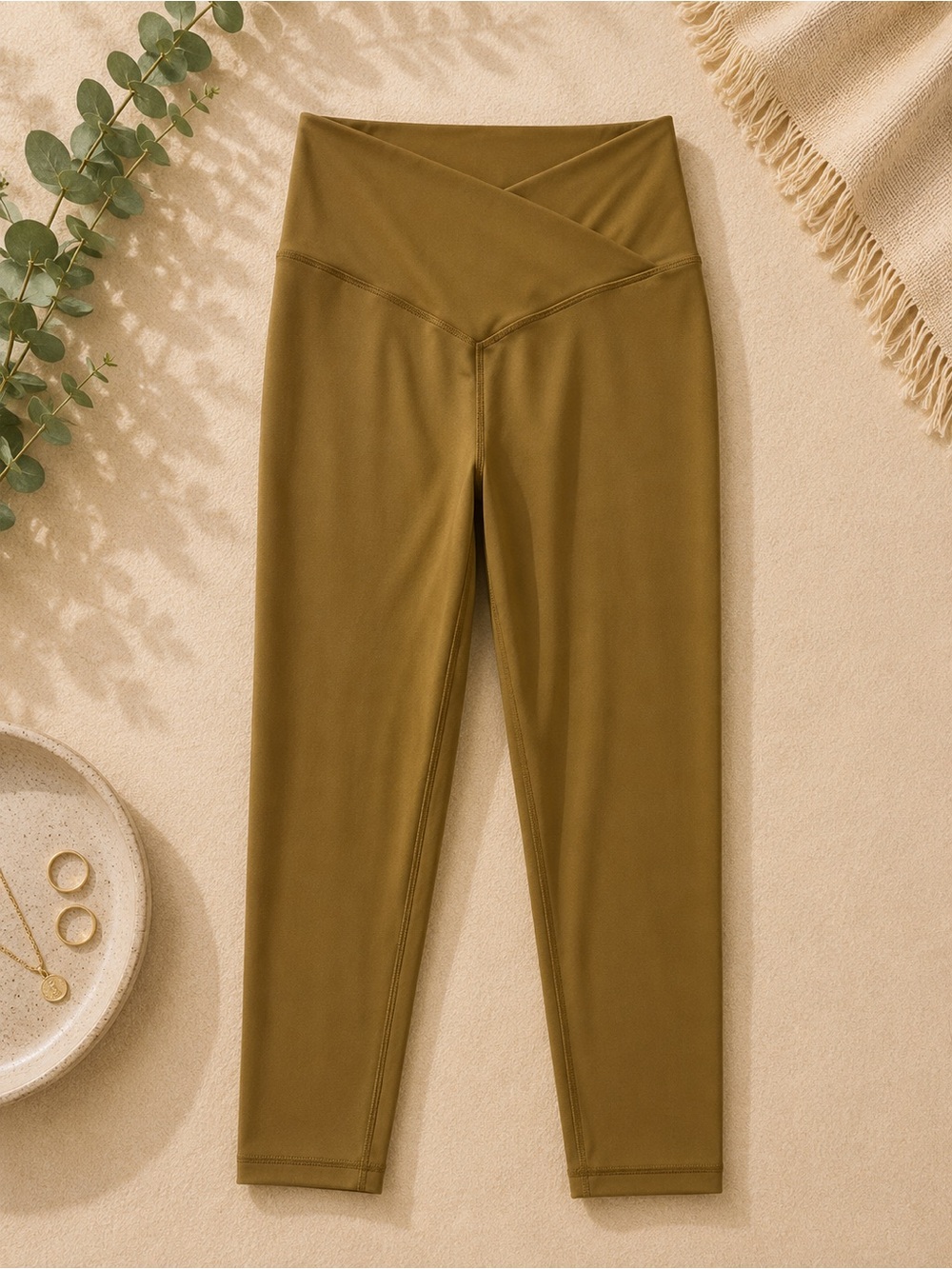 Aerie offline Crossover Small Leggings 7/8 Mustard Gold ✨ EUC Yoga High Waist